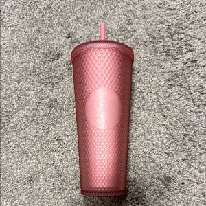 Starbucks Rose Pink Textured Tumbler with Straw